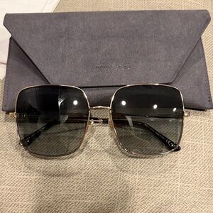 Jimmy Choo Gold and Black Square Sunglasses